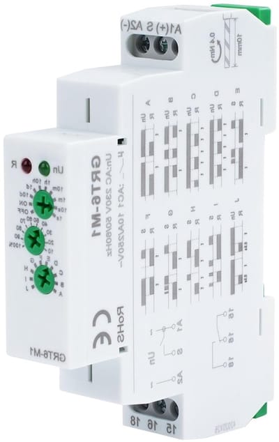 Multi-Functionele Tijdrelais voor DIN Rail, Handmatige Bediening, 10 Functies, AC/DC 24V-240V, 10A Contact, 1NO1NC, Betrouwbaar en Efficiënt
