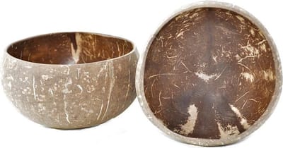 set van 2 - coconut bowl - kokosnoot kom - 11 cm - fairtrade uit Vietnam