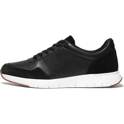 FitFlop F-Mode Suede/Leren Sneakers ZWART - Maat 36