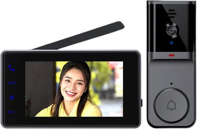 Draadloze Deurbel - Video Intercom - Bezoekers Ontvangen - 1080p Full HD - 18 x 22 x 7 cm - Zwart