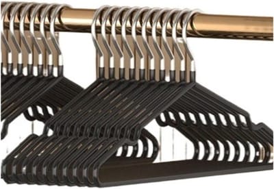 Kledinghangers Metaal - Antislip Hangers - Garderobe Organiseren - Stevige Constructie - 10 stuks - Zwart