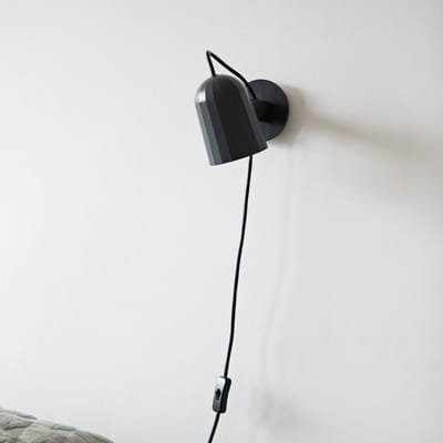 HAY wandlamp Noc Wall, donkergrijs, metaal, stekker, E14
