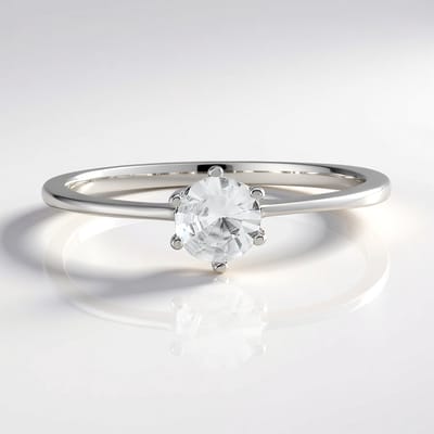 Cavill - Zilveren ring - 925 Sterling zilver geplatineerd - Cambodjaanse zirkoon 0,655 ct - Ronde briljant - Lichtgewicht & Minimalistisch design