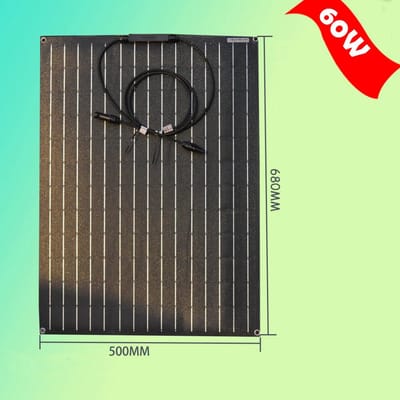 Zonnepanelen - Monokristallijne Zonnepaneel - Draagbaar Zonnepaneel - Flexibele - 60W - 18V - Zonnecel - Zonnecollector - 1PC