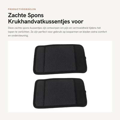 Dailygoods- Krukkussentjes Zachte Spons - Looparm Kussen - Krukhandvatkussentjes - Loophulpmiddel - Vermoeidheid Verlichting - Antislip Design - Handvatkussens