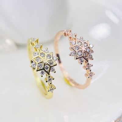 Bijoux de couleur or 14 carats, bague en diamant 1 Carat pour femmes, bandes de mariage bohémien, réglage de Tension, luxe, or jaune 14 carats 8 rose or