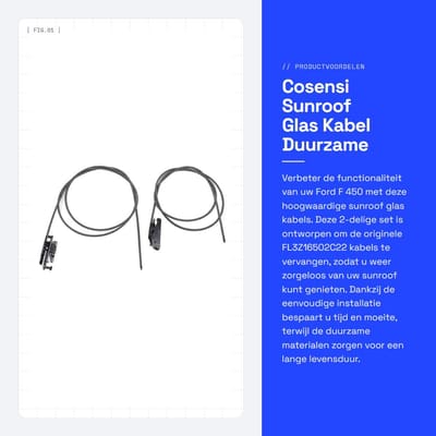 Dailygoods- Sunroof Kabel - 2 Stuks - Vervangingsset - Schokbestendig - Eenvoudige Installatie - OE Nummer FL3Z16502C22 - Sunroof Kabelset