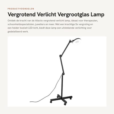 Dailygoods - Vergrotend Verlicht - Vergrootglas Lamp - Hoogwaardige LED verlichting - Zwart - Cosmetische Make-up - Perfect voor schoonheidsspecialist...