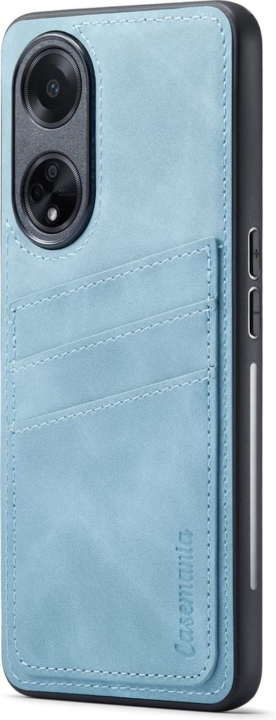 Casemania Hoesje Geschikt voor Oppo A98 met Pasjeshouder Aqua Blue - Back Cover met Kaarthouder