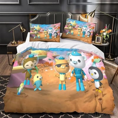 De Octonauten tekenfilm Love Child Dekbedovertrek Set HD Dekbedovertrek voor Kinderen Beddengoedsets Bedlinnen Slaapkamerdecor Baby 120x150cm