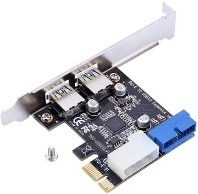 Allecto - PCI-E Kaart - 2-Port Uitbreidingskaart - Tot 5Gbps - USB 3.0 - Snelle gegevensoverdracht - Compatibel met diverse systemen - Ideaal voor ...