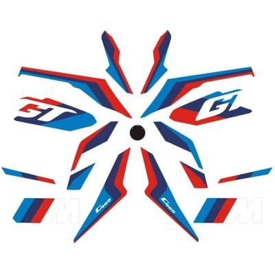 Pour BMW C400GT 2025 Kits d'autocollants pour moto Kit graphique complet Impression Film protecteur Décalcomanie Changement de couleur Fleur à tirer Kit graphique blue