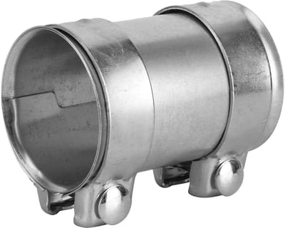 Dailygoods- Uitlaatpijpklem Universele 76mm - Roestvrijstalen Connector - Dubbele Klem - Buis Reparatie Onderdelen - Zilver - Hoogwaardige Kwaliteit - Uitlaatconnector