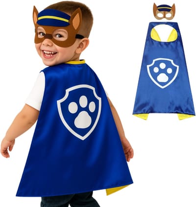 Joya Kids® Chas Verkleedset | High Way Patrol Cape Chas | Carnavalskleding kinderen | Kostuum | Verkleedpak Kind | Verkleedkleren | Paw Pak Verkleedkleding | Masker en kostuum
