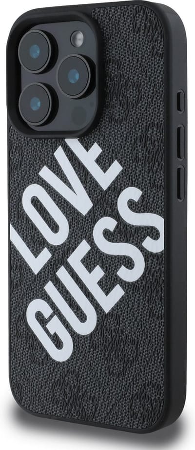 GUESS, Hoesje geschikt voor iPhone 16 Pro - MagSafe & 4G Patroon, Zwart