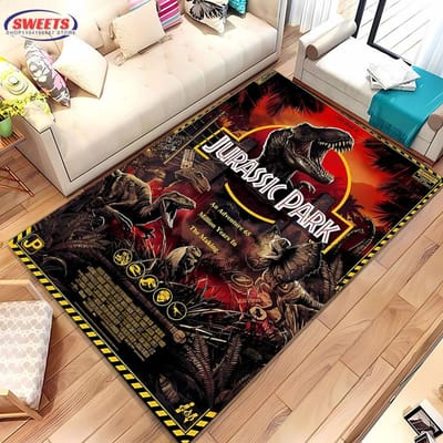Klassieke Film Dinosaurus P-Park Groot Tapijt voor Thuis Woonkamer Kinderkamer Sofa Deurmat Keuken Vloerkleed Antislip Decor 40x60cm (16x24in)