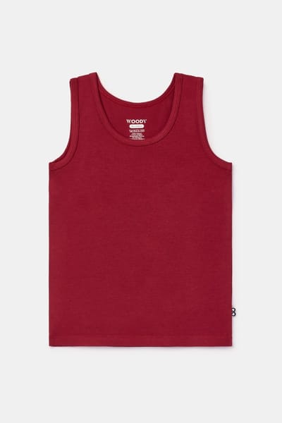 Woody jongens singlet bordeaux 3 jaar