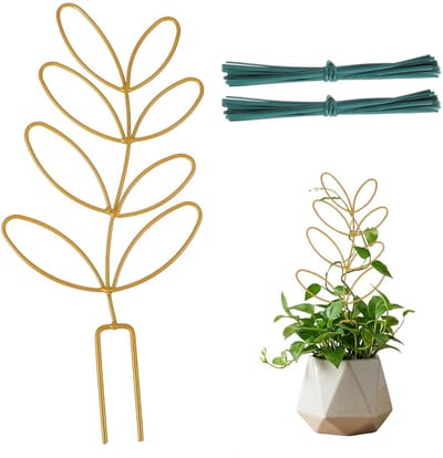 Rankhulp voor kamerplanten rankrooster plantensteun plantenhouder | Metalen tuin bladvormig rankrooster kamerplanten decoratie plantenbak plantenkooien klimhulp voor plantenrooster