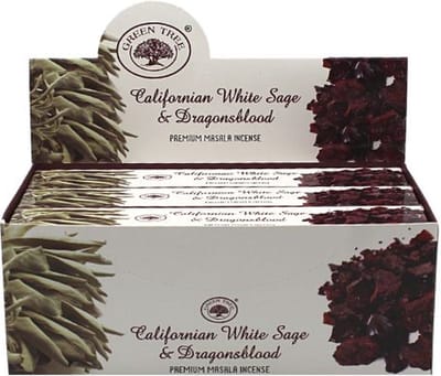 Green Tree Californian White Sage & Dragonsblood Wierook (12 pakjes a 15 gr)