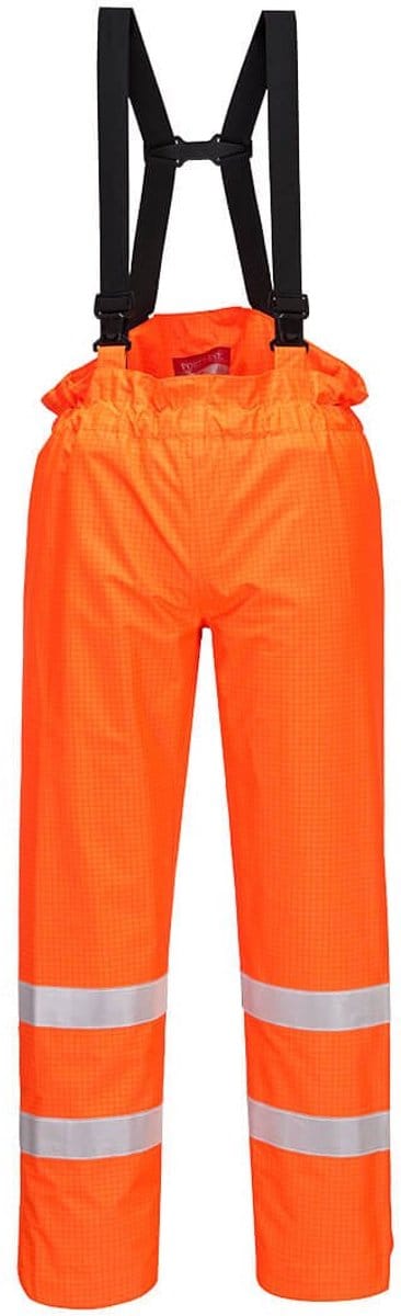 Portwest Bizflame Regen Ongevoerd - Hi-Vis Antistatische FR Broek S780 - Oranje - M