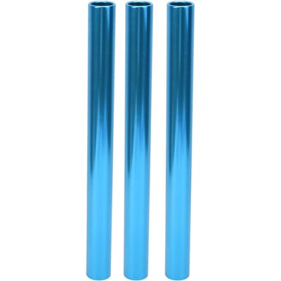 Lot de 3 bâtons de relais galvanisés en alliage d'aluminium pour athlétisme, sprint, match, bleu