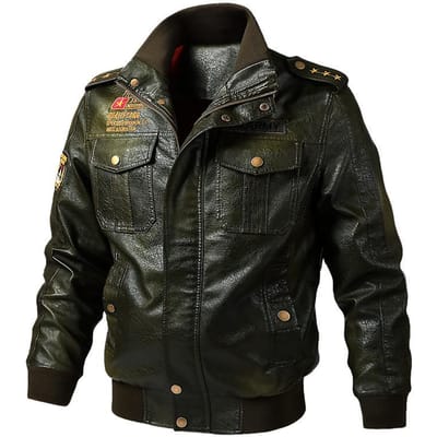 Heren Grote Maat Leren Jas Lente en Herfst Casual Gewassen PU Leren Jas Motorjas Trend 6XL black