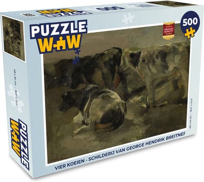 Puzzel Vier koeien - Schilderij van George Hendrik Breitner - Legpuzzel - Puzzel 500 stukjes
