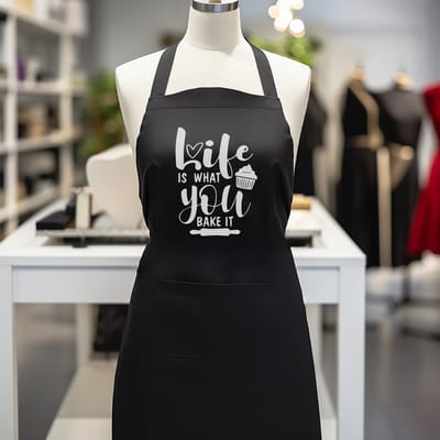 Verstelbaar kookschort, unisex, met 2 Zakken Vloeistof Druppel Waterbestendig Koken Keuken Restaurant Bar Schilderen BBQSchort, voor diverse doeleinden, Zwart Schorten Koksschort Unisex Schorten voor Vrouwen en mannen , life is what we bake it