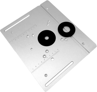 Freestafel Inzetplaat - Houtbewerking Flipboard - Nauwkeurig Frezen - 2-in-1 Ontwerp - 85x85mm & 70x60mm - Zilver