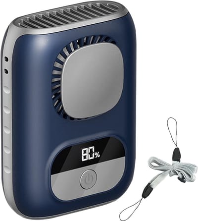 Waist Fan, Draagbare Cooler, Oplaadbare Batterij Quiet Operations 5-Speed Airflow Long Runtime Design met LED Light Power Bank Functie Compact Build, Cooling Gear voor Outdoor Werk