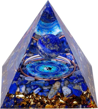Orgoniet Piramide - Chakra Steen Yin Yang Decor - Meditatie en Rust - Helende Kristallen