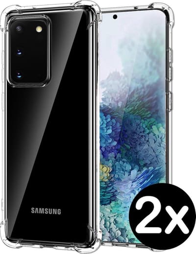 Hoesje - 2 Stuks - Geschikt voor Samsung Galaxy S20 - Sterk & Shockproof - Back Cover - Siliconen Case - Telefoon Hoes Shock Proof - Telefoonhoes - Transparant