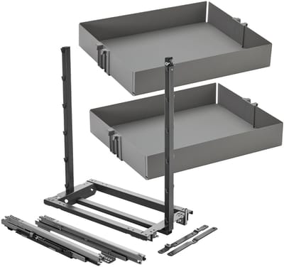 DISPENSA junior III apothekerslade antraciet voor kastbreedte 400 mm incl. legplanken met inlegmat