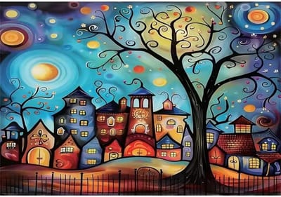 Abstracte Puzzel - Legpuzzel Volwassenen - Ontspannend Spel - Recycled Karton - 1000 Stukjes - Met Frame