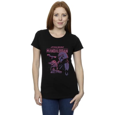 Star Wars Dames/Dames The Mandalorian Hallo Vriend Katoenen T-Shirt (Zwart)