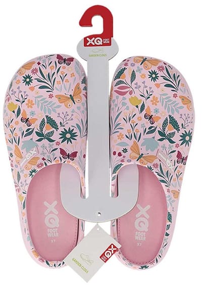 XQ dames tuinklomp - clog garden - roze print - butterfly - maat 38