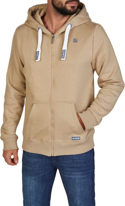 riverso Heren Sweatjack RIVNoah regular fit Beige S Volwassenen Hoodiejacket - Sweatvest