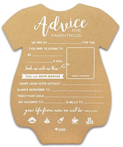 50pcs Baby Onesie Voorspelling en Ouderschap Advies Kaarten voor Baby Shower 5"x7"