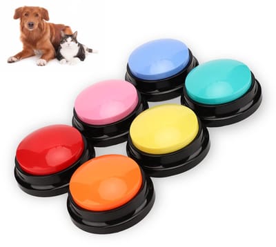 Allecto - Spraakopnameknop - Opneembare Spreekknoppen - 6-packs voor Honden en Katten - Communicatie - Trainingszoemer - Geschikt voor Huisdieren -...