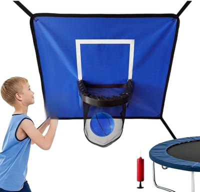 Trampoline Basketbal Set - Bouncing Basketbal Spel - Buiten Spelen - Anti-doorzak Ontwerp - 65 x 55 cm - Blauw