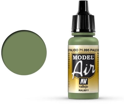 Vallejo Hobbyverf Acrylverf - 71095 Model Air Pale Green - Acryl Verf flesje - 17 ml