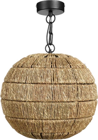 Mica Decorations Hanglamp Bono - 34x34x35 cm - Jute - Bruin
