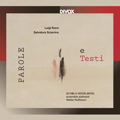 Schola Heidelberg & Ensemble Aisthesis - Parole E Testi (CD)