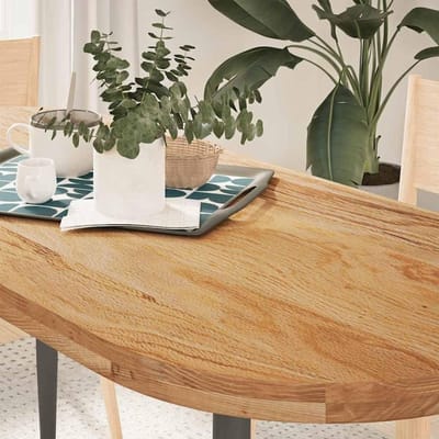 Tafelblad Hout - Blad Massief Eiken - Tafel Opknappen - Robuust en Stabiel - 140x60x4 cm - Lichtbruin