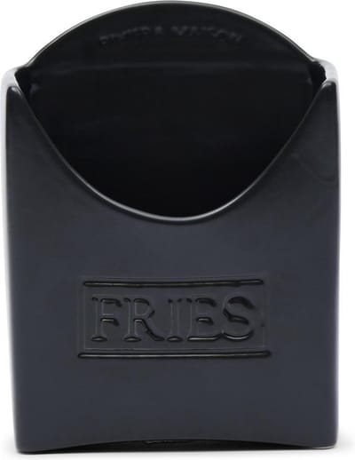 Riviera Maison RM Soho French Fries Holder - Porselein - Black - 10.5x5.5x14.0 cm