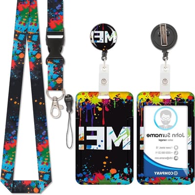 Kaarthouder Lanyard - ID Badge - Toegang Versnellen - Intrekbaar Koord - Ruimte 2 Kaarten - Gekleurd Design