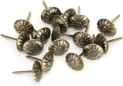 500 stuks 11x16mm Meubelspijkers voor Bekleding met Chrysantenpatroon in Retro Brons voor Sofa en Decoratie