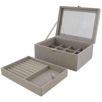 Luxe sieraden box met uitneembare bak 20x15x8,5cm