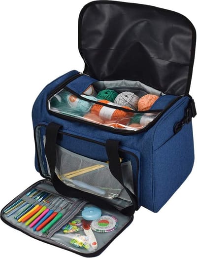 Creathof - Haaktas - Breitas - Handwerktas - Opbergtas - Blauw