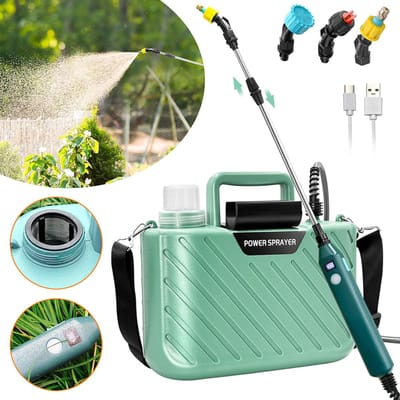 5L Elektrische Tuinsproeier - Hogedruksproeier Met 3 Nevelsproeiers - Telescopische Sproeier Met Pomp Voor Het Besproeien Van Tuin En Gazon.
